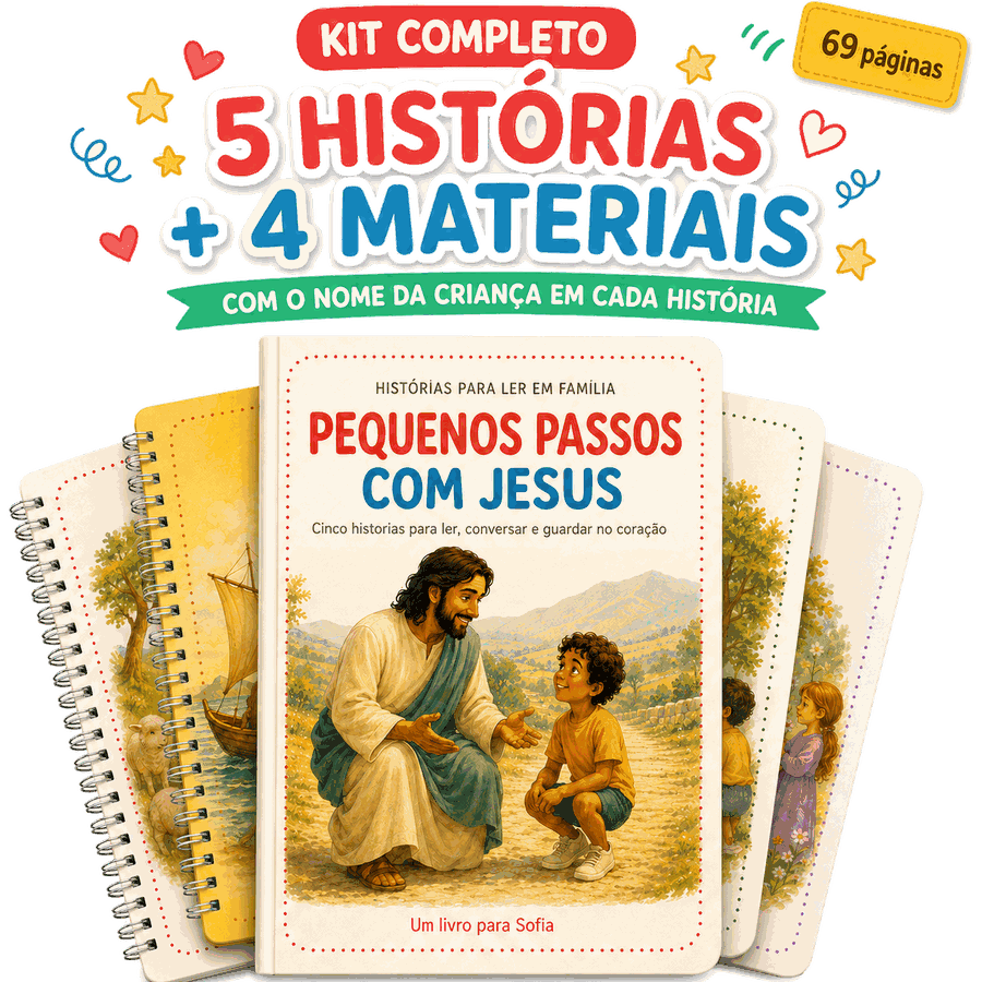 O livro e os quatro materiais que vêm junto